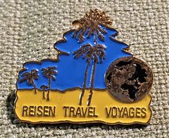 N370 - Pin Insel Globus Palmen Reisen Travel Voyages