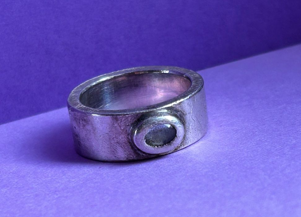 Anelli: Silberring Unikat Handarbeit mit Stein Gr. 58 – Usato da Dittingen venduto da Bijoubelle