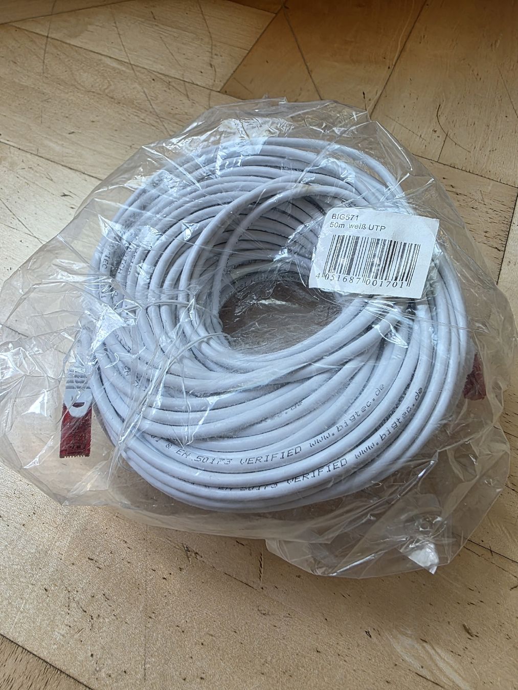 Kabel: Lan Kabel 50m weiss – Neu und originalverpackt aus Zürich von ceviname