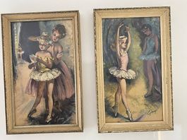 2 Hübsche alte gerahmte Bilder Ballett
