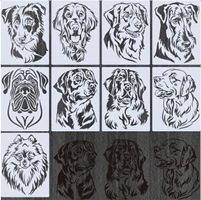 9 x Malschablone mit Hunden 15,24x20,32cm