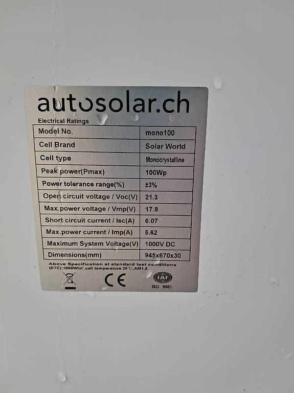 Solargeräte und Solarprodukte: Autosolaranlage – Gebraucht aus Köniz von Piaggiodealer 2