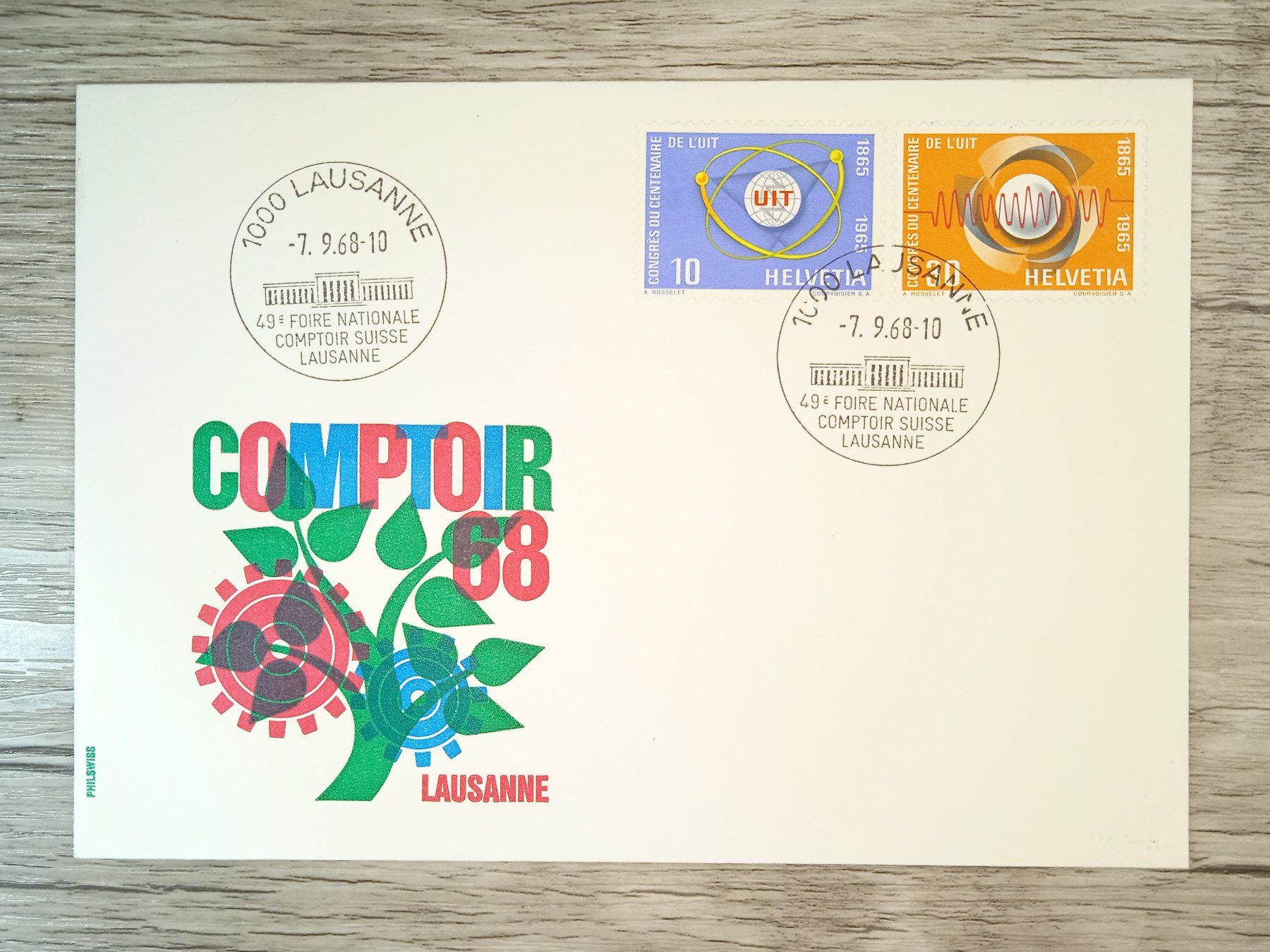 Alle Briefmarken: TR63 Enveloppe + Timbre Suisse 1968 – Gebraucht aus Cousset von Patrick_Collections