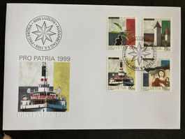 Schweiz 1999 Ersttagsbrief Satz Pro Patria Kulturgüter