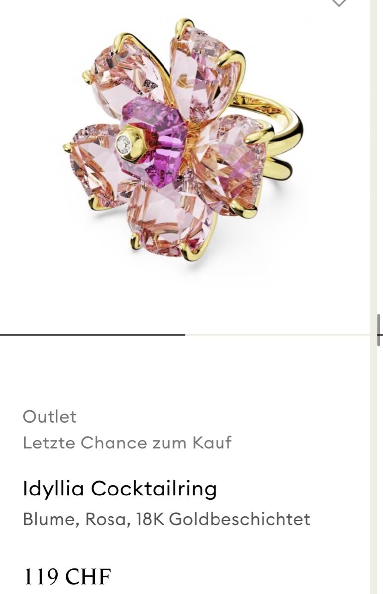 Swarovski Ringe: Idyllia ring Blume Rosa Grösse 55 – Neu (gemäss Beschreibung) aus Baar von leo_h878