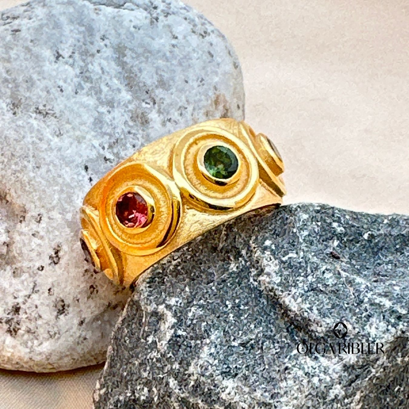 Olga Ribler Ringe: Unikate Silber Ring 925 mit Turmalinen Grösse 57 – Neu (gemäss Beschreibung) aus Luzern von Schmuckoutlet