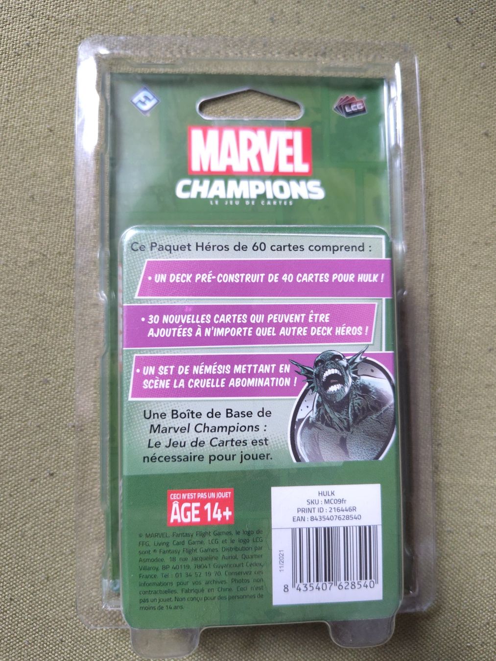 Giochi: Marvel Champions - Hulk - Paquet Héros – Nuovo e nell'imballaggio originale da Froideville venduto da Nadrom 1