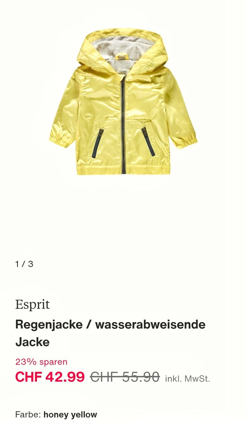 Esprit Giacche & Cappotti: Esprit Regenjacke Grösse 92 - Neu – Nuovo e nell'imballaggio originale da Wallisellen venduto da Taurusit