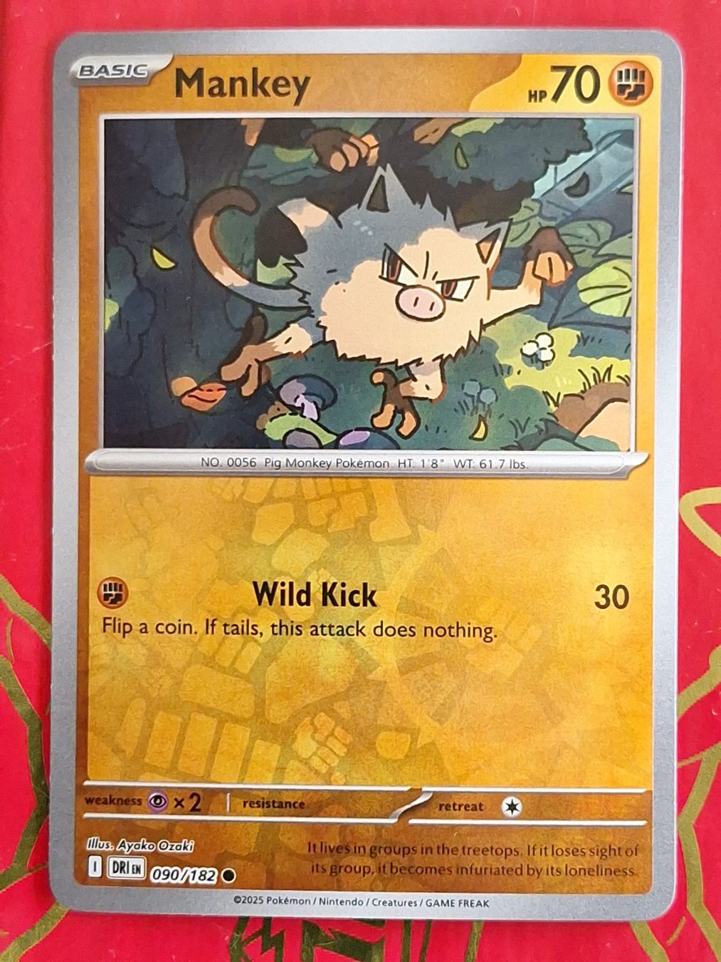 Pokémon Sammelbilder & Trading cards: Mankey - Reverse Holo Pokemon Destined Rivals – Gebraucht aus Altstätten SG von GGsGameshop