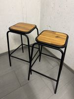 2er-Set Industrial Barhocker Holz & Metall