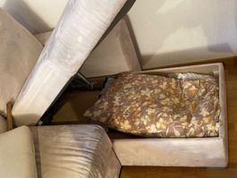 Ecksofa beige mit Bettkasten gebraucht in gutem Zustand
