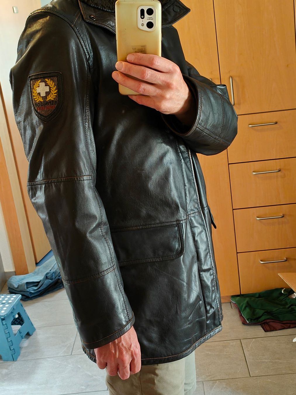 Strellson Giacche: Lederjacke Strellson "Swiss Cross" herausnehmb. Innenfutter – Usato da Mels venduto da velo-city 3