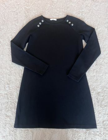 Mango feinstrick (Sweat) Kleid, schwarz, Knielang, Gr. M