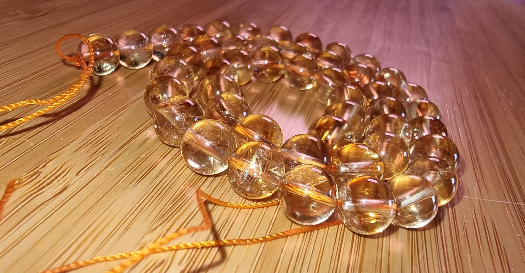 Minerali & Pietre curative: Citrin 8mm. Strang – Nuovo e nell'imballaggio originale da Menziken venduto da Mirager
