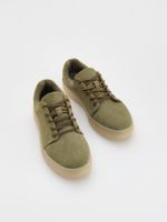 New men's olive leather shoes, size 43