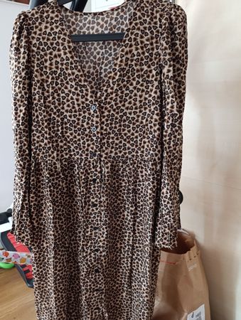 Blusenkleid Monki, Grösse M, Leoprint/Herzprint, neu