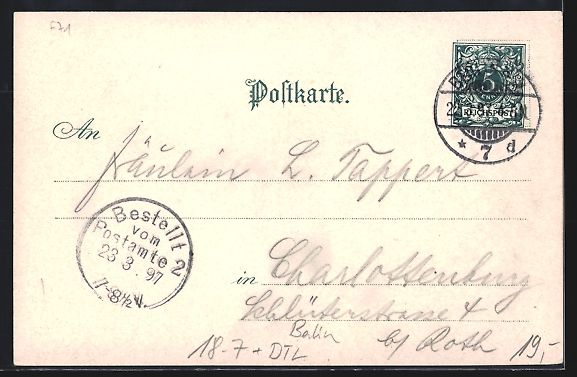Cancelleria postale: Litho Berlin, National Denkmal Kaiser Wi – Usato da Berlin venduto da bartko-reher 1