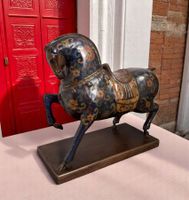 Hochwertige Cloisonne Bronze Pferde Skulptur aus China 24 cm