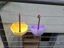 Dekorative Blumentopf Halterung Schirm Lilla & Gelb