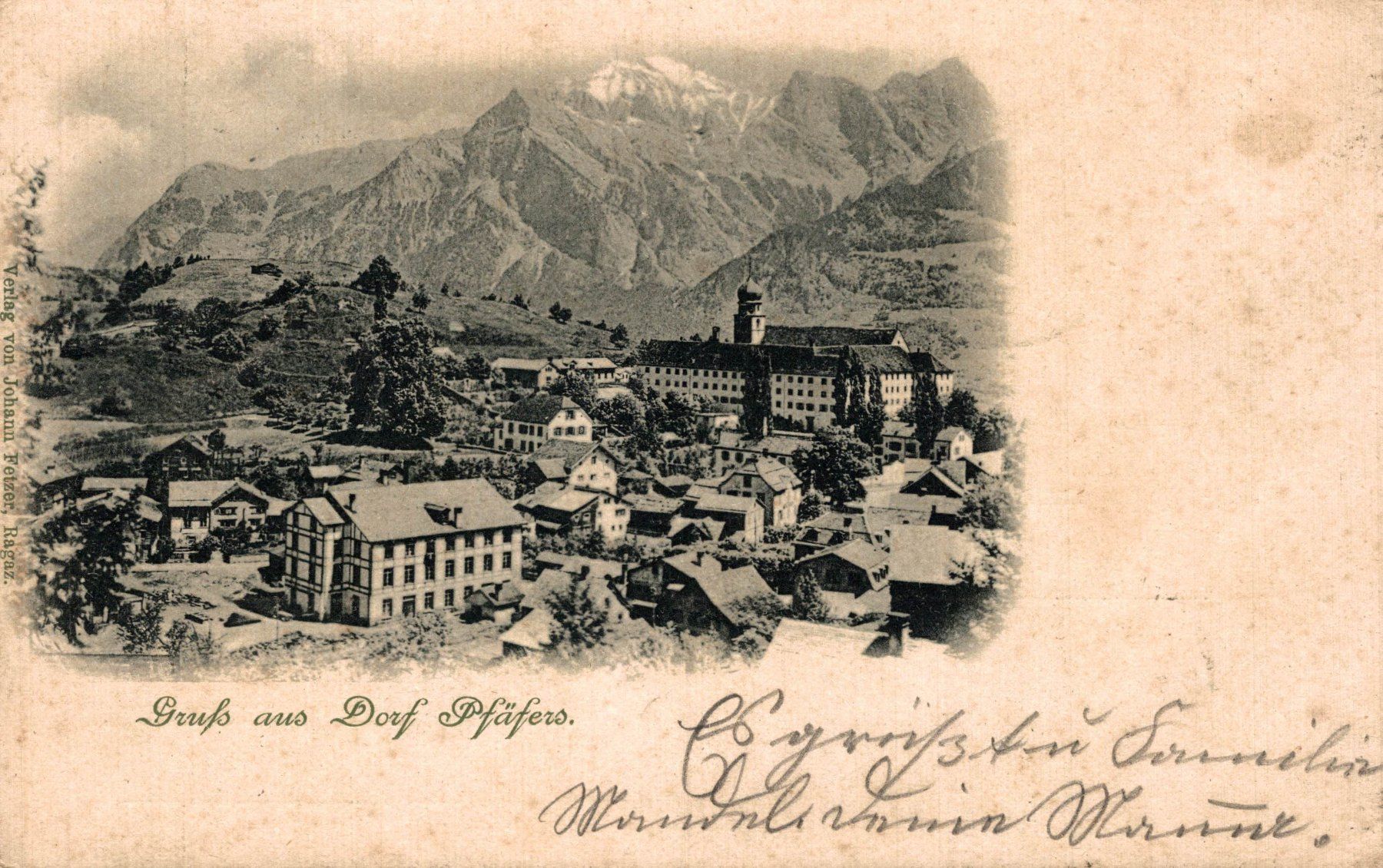 Cartoline postali: Gruss aus Dorf Pfäfers – Usato da Bronschhofen venduto da Astore