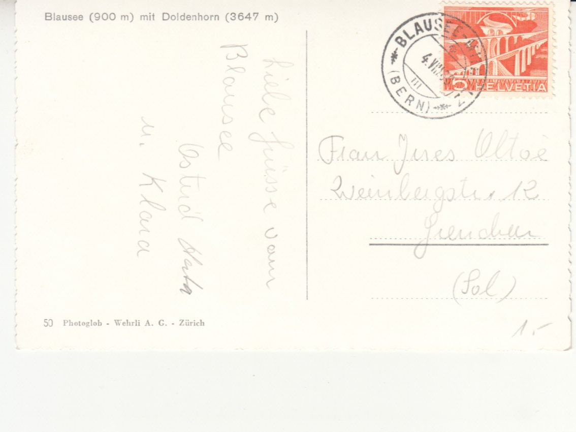 Cartoline postali: Blausee 1960, coloriert – Usato da Bürglen TG venduto da StampGraf 1