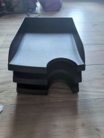 Briefablage Stapelablage Schwarz Kunststoff 3er Set
