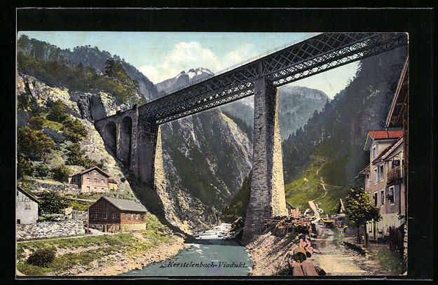 Cartoline postali: AK Erstfeld, Kerstelenbach-Viadukt – Usato da Berlin venduto da bartko-reher