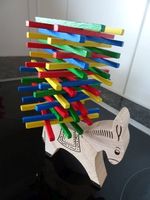 Stapel-Packesel,  60 bunte Stäbchen, Geschicklichkeitsspiel