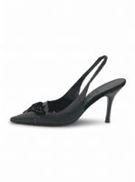 Bally Pointed Toe Bow Slingback EU 38 Schwarz