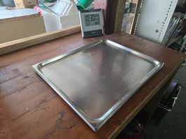 grosses Edelstahl Backblech 65x53cm H: 2,3cm ab 1.-