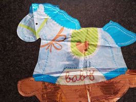 Geburt Baby Folienballon / Ballon Pferd, Schaukelpferd