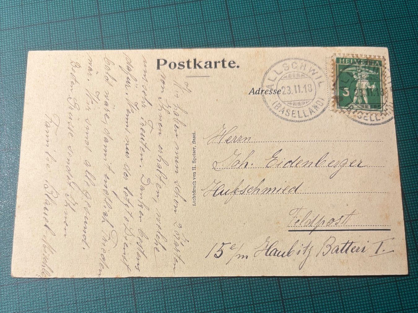Cartoline postali: ALLSCHWIL BL 1918. – Usato da Utzenstorf venduto da Rose0303 1