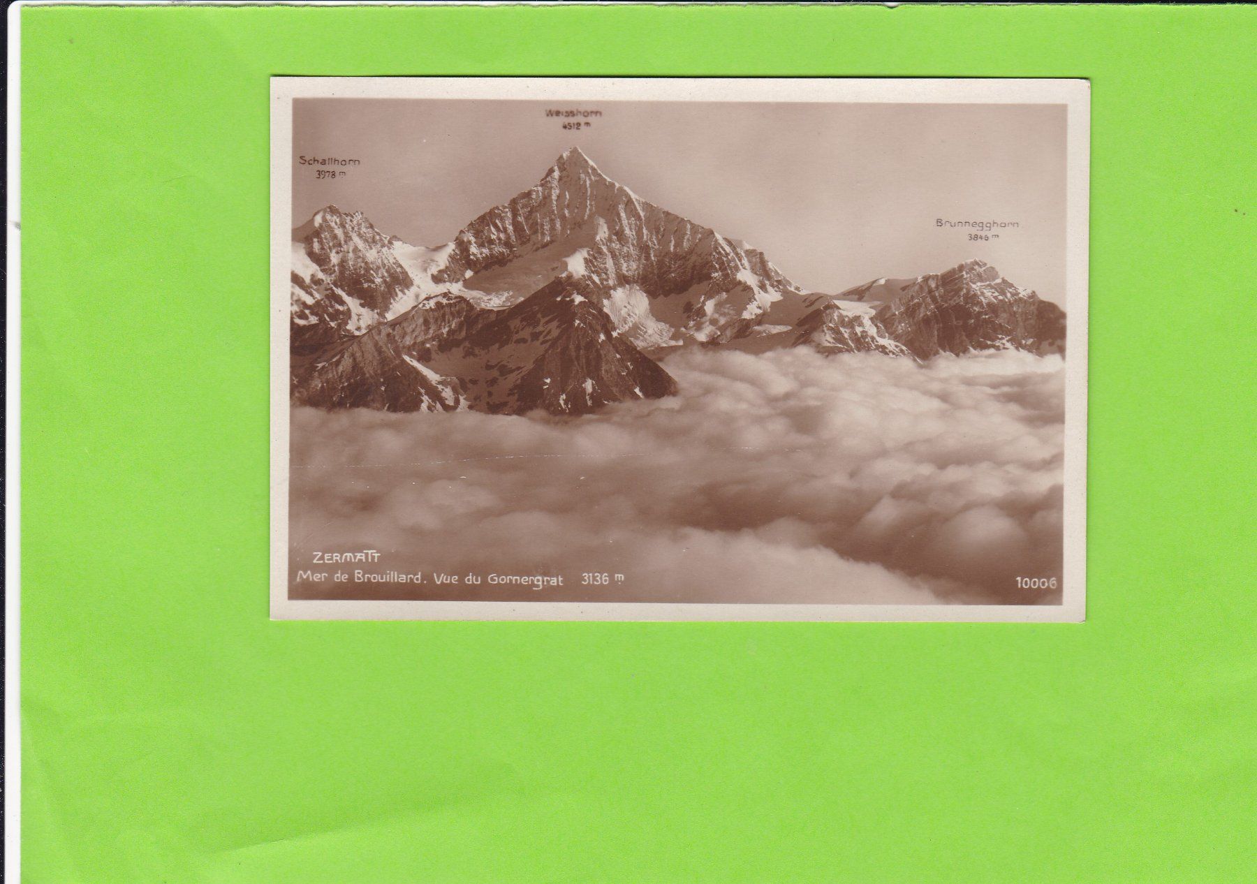 Cartoline postali: Zermatt-Nebelmeer – Usato da St. Peterzell venduto da neckertal