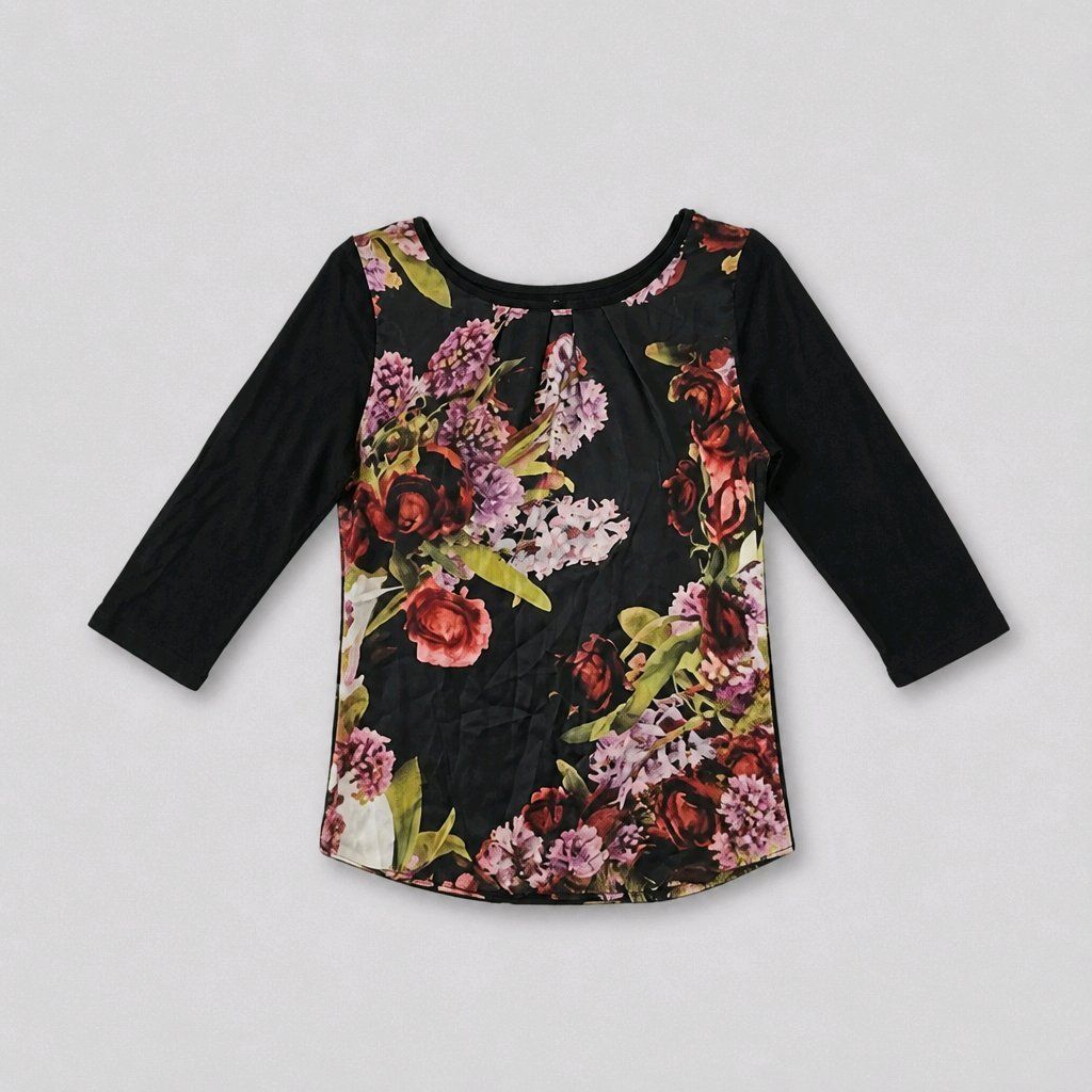 T-Shirts: Blusen Shirt ZERO Gr. 34 floraler Print – Gebraucht aus Füllinsdorf von Sunnebliemli7