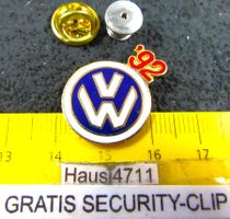 VW 92 AUTO LOGO ENAMEL PIN MIT SECURITY-CLIP