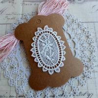 1x Applikation Spitze weiss Blumen oval