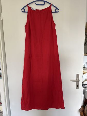 Elegantes Leinenkleid rot Angela Romano Amalfi S