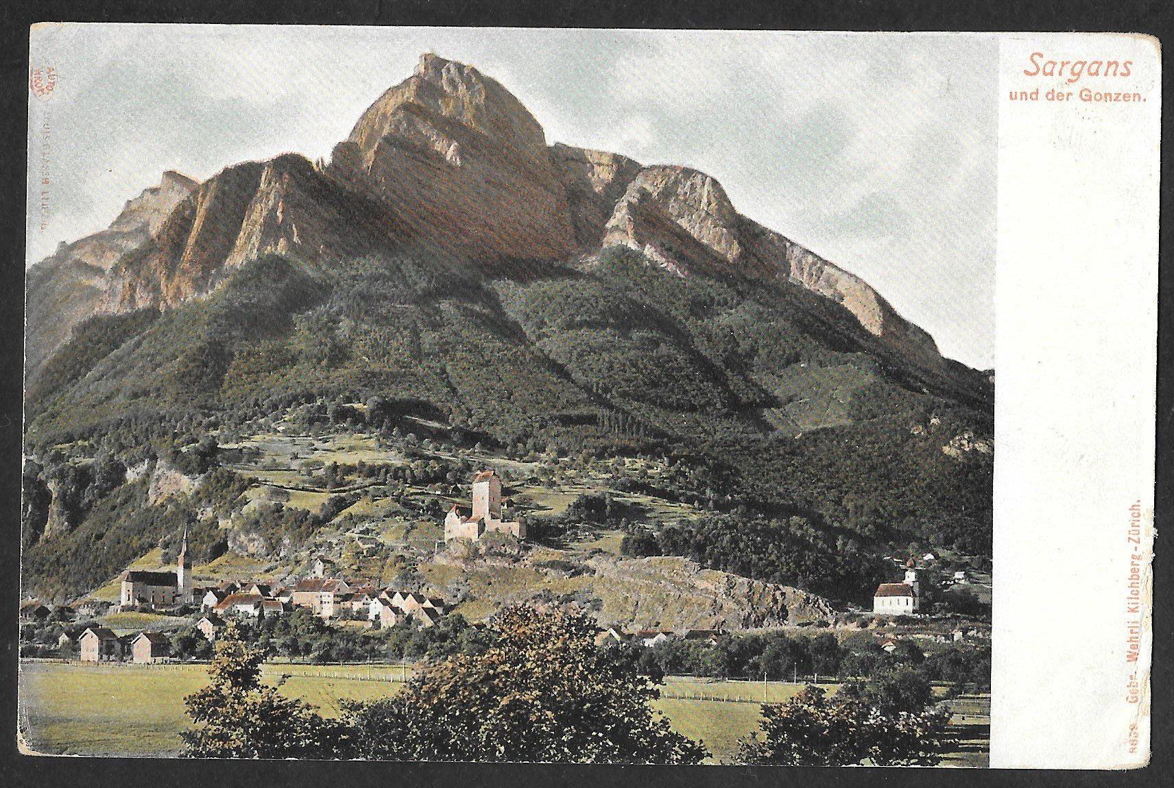 Ansichtskarten: Sargans und der Gonzen – Gebraucht aus Olten von clotaldi