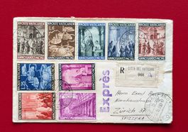 VATIKAN SATZBRIEF HEILIGES JAHR BASILICA S PAOLO ZÜRICH 1950