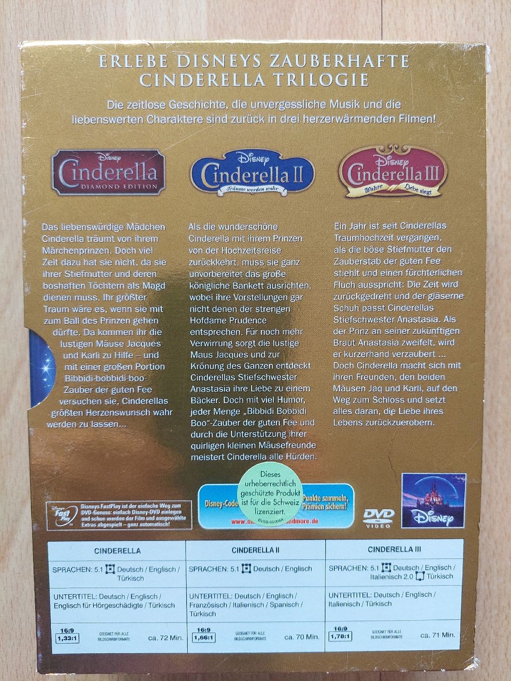 Alle DVDs: Cinderella 1-3 Collection, DVD-Boxset Deutsch – Gebraucht aus Magden von jukajo52 1