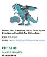 Laufender Wasser Drache mit Fernbedienung & Licht, Mit Dampf