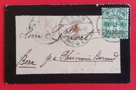 BERN WERTZIFFER LOKAL TRAUERBRIEF PHARMACIE BORNAND 1903