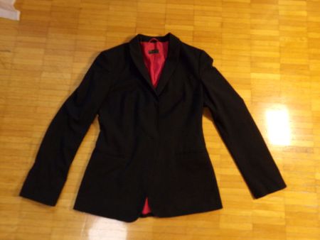 Damen Blazer schwarz rotem Futter   Gr.42        BENETTON
