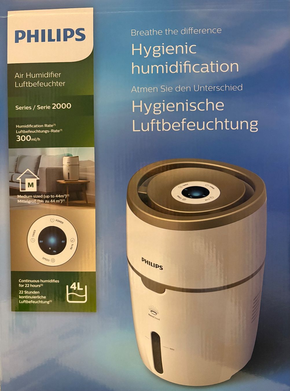 Philips Umidificatori d'aria: Philips Luftbefeuchter, inkl 2 Filter-nur 1 Saison gebraucht – Nuovo (secondo la descrizione) da Bülach venduto da ramonao