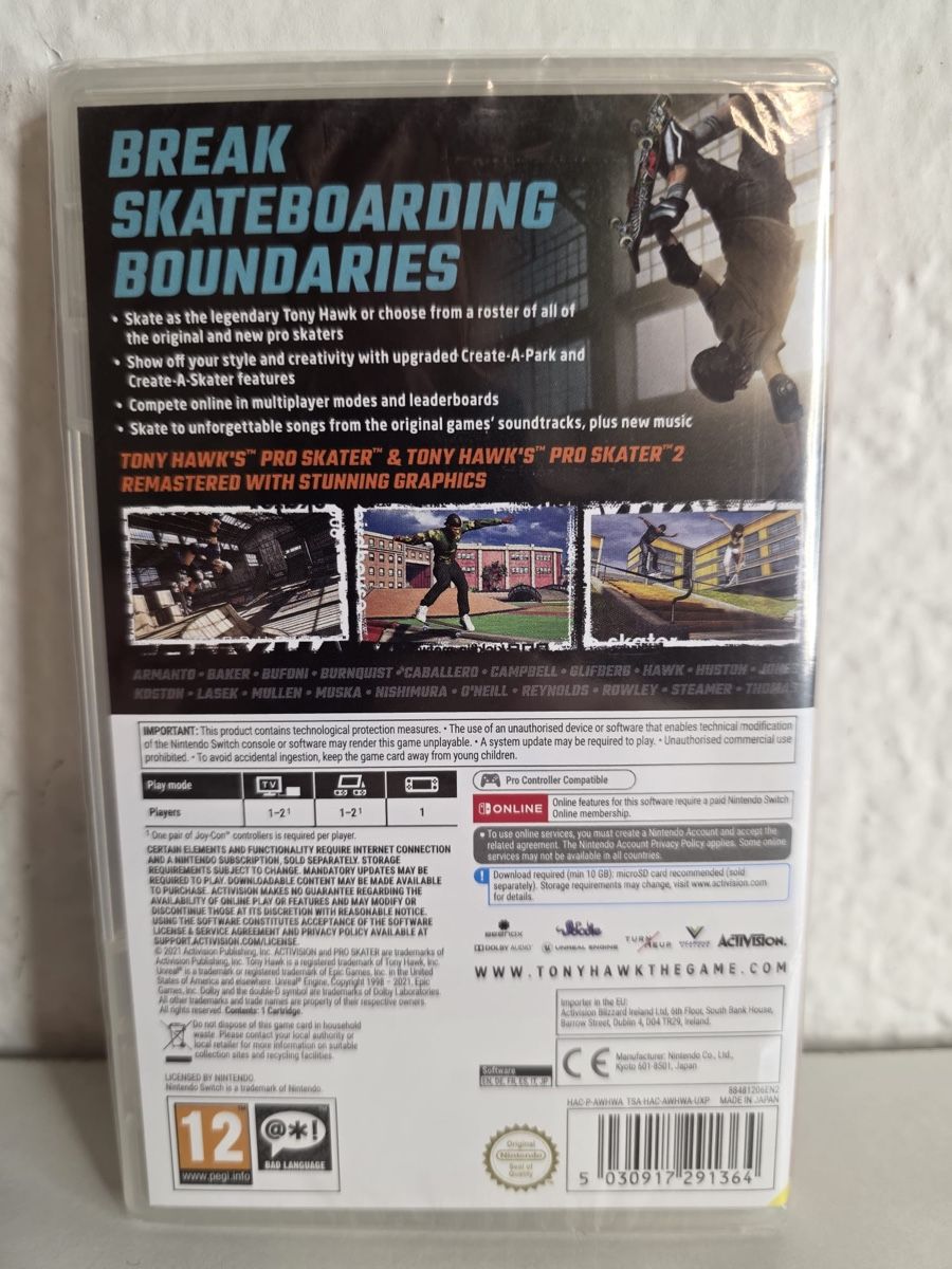 Nintendo Giochi: Tony Hawk's Pro Skater 1+2 Switch Game - BRAND NEW! – Nuovo e nell'imballaggio originale da Ehrendingen venduto da bubulence 1