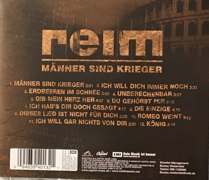 CD: Reim - Männer sind Krieger – Usato da Grüningen venduto da azulverde 1