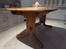 Holztisch Kiefer massiv ausziehbar mit 2 Verlängerungspla...