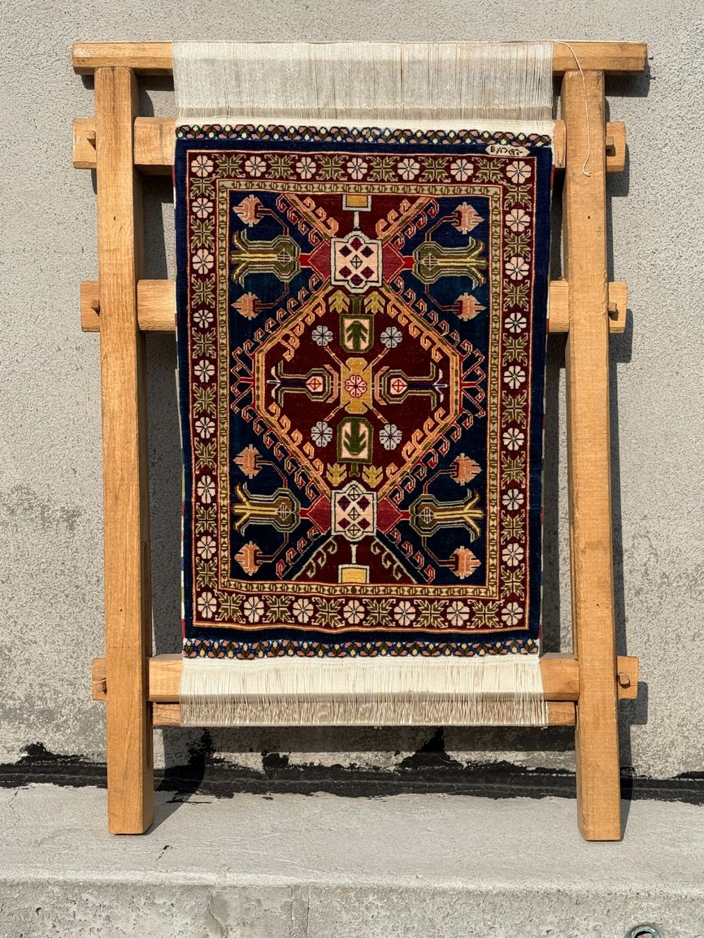 Tappeti: Hereké Seide mit Originalwebstuhl 47x34cm - Webstuhl 74x53cm – Usato da Vacallo venduto da cri_229f