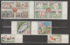 Timbres Monaco football lot 1962-1963 1963-1964