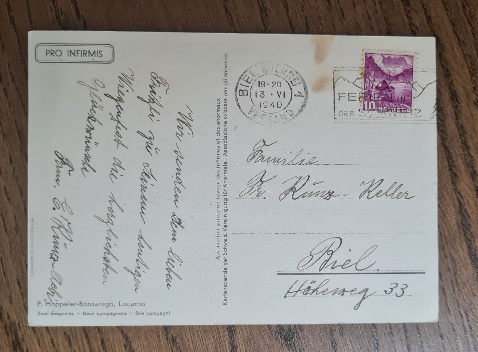 Cartoline postali: Pro Infirmis Karte 1941 – Usato da Ebikon venduto da Donar50 3